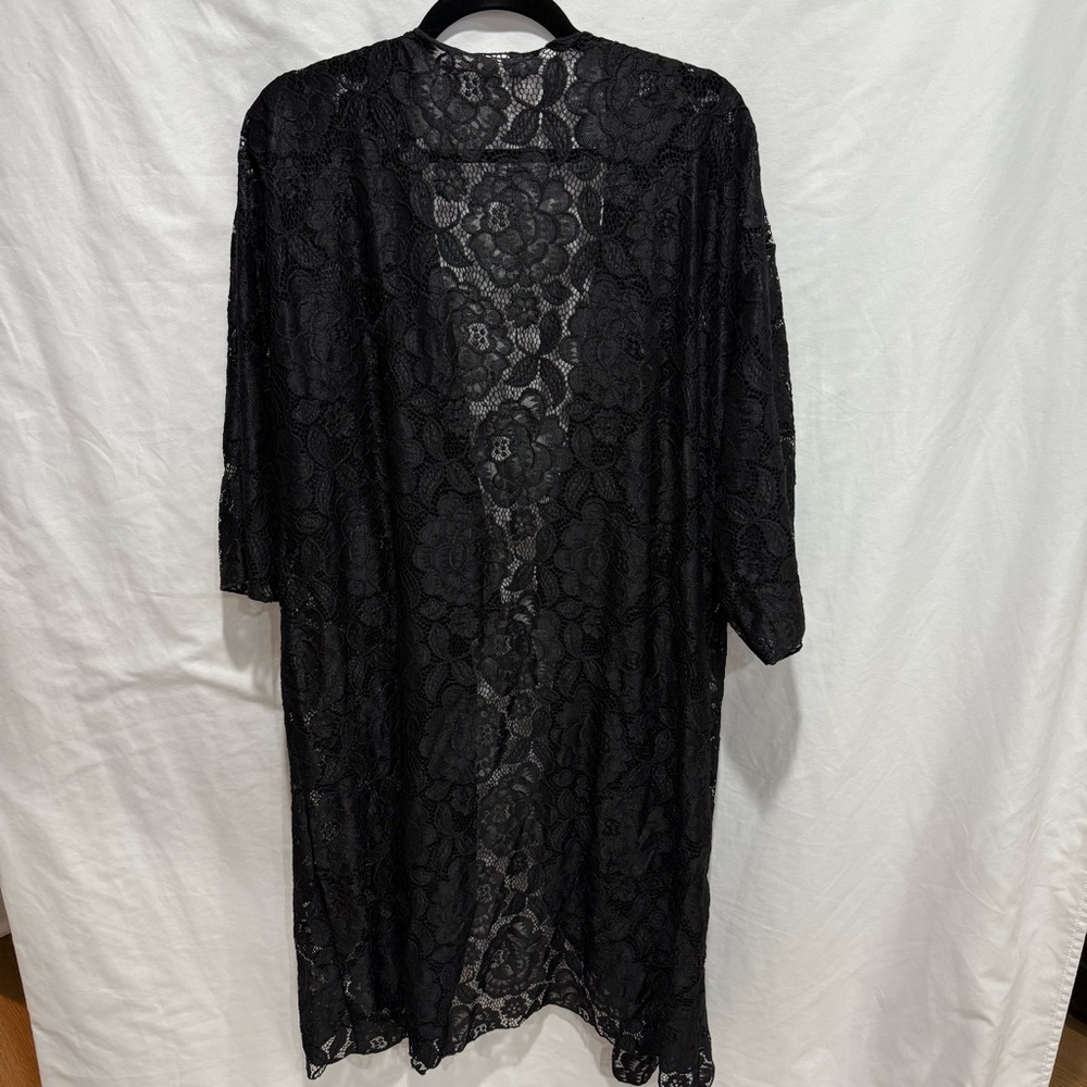 LuLaRoe Black‎ Lace Kimono Duster Cardigan Large Festival Whimsigoth Lingerie - Picture 10 of 14